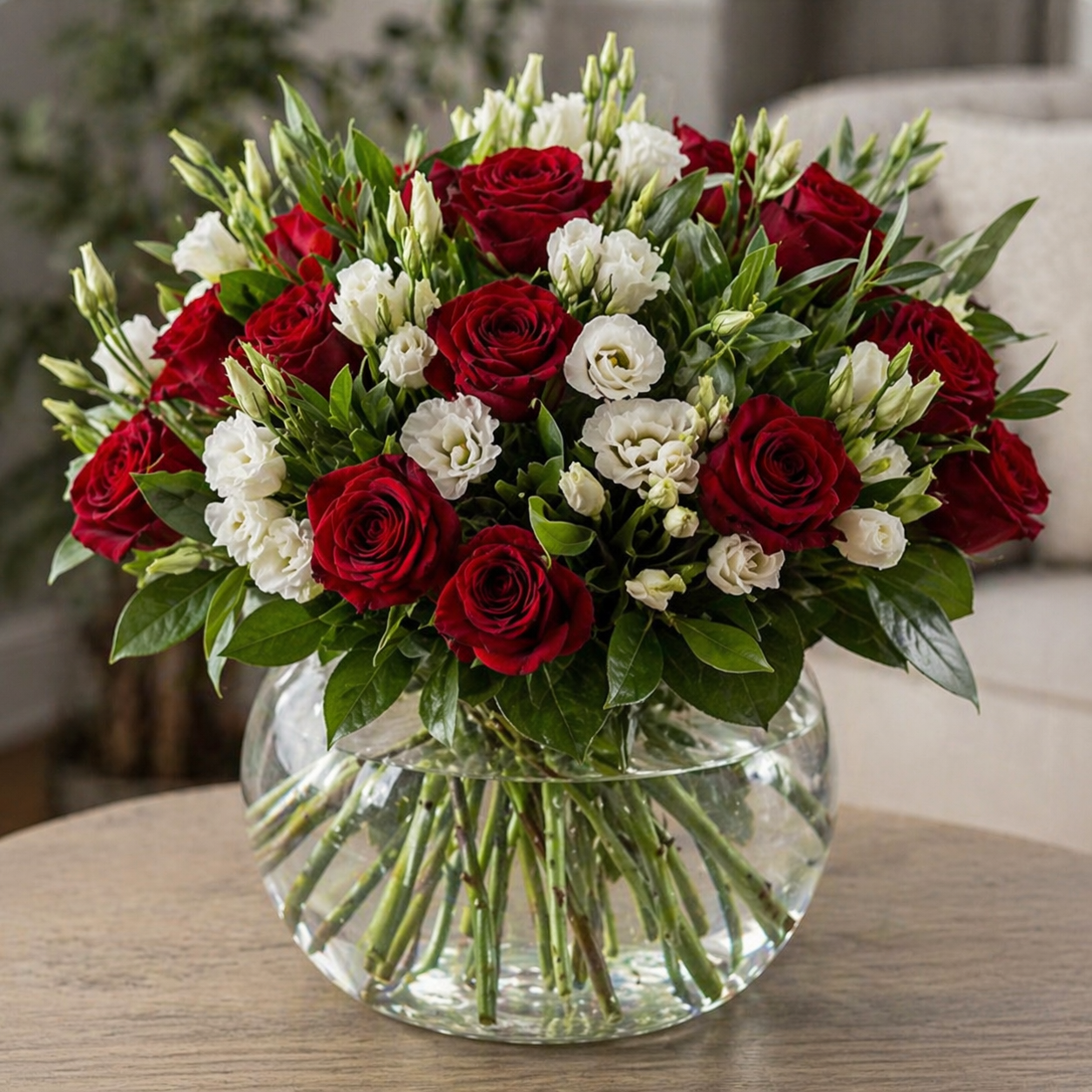 Red Rose Lisanthius White Free Teddy