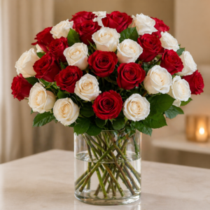 Red And White Rose